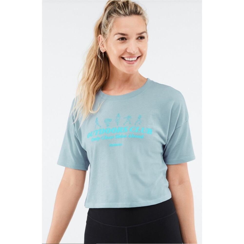 fabletics light blue crop top small